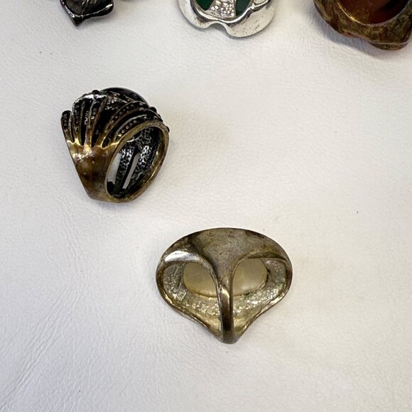 Statement Ring Lot of 5 Clover Flower Various‎ Sizes Stretch - Picture 9 of 12